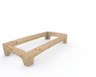 Zirbenbett Massivholzbett "Rosi" metallfrei 100 x 220 cm 38 cm ohne Kopfteil