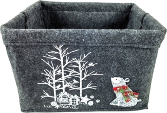 Trend Line Aufbewahrungskorb TrendLine Deko Korb Filz Weihnachten 36 x 28 x 23