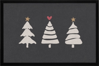 MoonWorks Fußmatte Fußmatte Winter Bäume Skandi Style Frohe Weihnachten rutschfest &, rechteckig