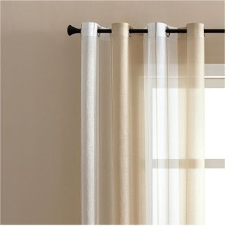 Jibenhome Schiebegardine 2 Stück Vorhang Gestreifter,Ösen Gardine,Voile Fensterschal, Transparente Scheibengardine