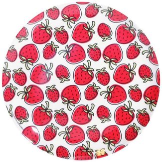 Geda Labels GmbH Frühstücksteller Erdbeeren, (1 St), Rot, 20cm, spülmaschinengeeignet