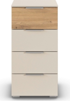 rauch Schubkastenkommode Highboard Sideboard Schubladenkommode Kommode ASTANA (Breite 40 cm / Höhe 81 cm), mit 4 geräumigen Schubladen, Kantengriff in Alufarben MADE IN GERMANY
