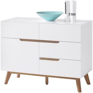 Kommode >Griffith< in Weiß/Matt aus MDF - 97x76x40cm (BxHxT)