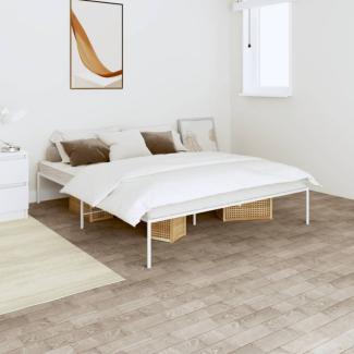 Bettgestell Weiß 208 x 168 x 31 cm Stahl (Farbe: Weiß)