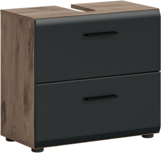 INOSIGN Waschbeckenunterschrank FLORENZ, TOPSELLER!, Breite 60 cm, 2 Schubkästen,ink. Siphonausschnitt (1-St, TOPSELLER) hochwertige MDF Front, Griff schwarz, Badschrank, Bad