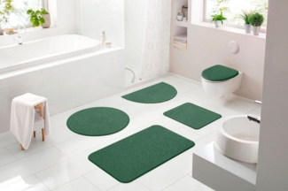 Grund Badematte Melos, Badvorleger, Badezimmer Teppich, sehr weich, Höhe 27 mm, rutschhemmend beschichtet, fußbodenheizungsgeeignet, Kunstfaser, rund, melierte Optik, sehr weicher Flor, Melange-Effekt, Made in Europe