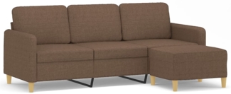 vidaXL 3-Sitzer-Sofa mit Hocker Braun 180 cm Stoff 3201195