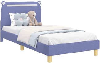 vidaXL Kinderbettgestell mit Kopfteil Jeans blau 80 x 200 cm Stoff 42011218