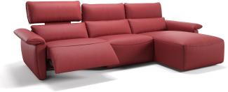 Sofanella Ecksofa Merida Ledercouch Eckcouch Relaxsofa in Rot