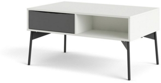 ebuy24 Couchtisch Elly Couchtisch 1 Schublade, 3 Einlegeböden mattwe