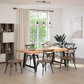 vidaXL Esstisch Hellbraun 220x120x74 cm Massivholz Eiche Rechteckig 3305096