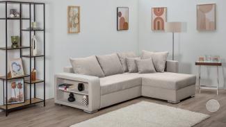 COLLECTION AB Ecksofa John L-Form, Regalarmlehne,Bettfunktion,Bettkasten,Ottomane beiseitig montierbar