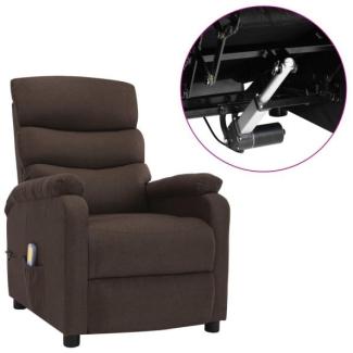 vidaXL Elektrischer Massagesessel Braun Stoff [3073698]