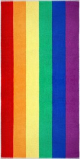 Lashuma Duschtuch Regenbogen, Frottee (1-St), buntes Badetuch 70x140 cm Baumwolle mit Streifen