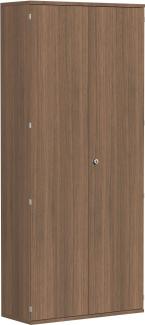 Garderobenschrank mit ausziehbarem Garderobenhalter, 100x42x230cm, Nussbaum