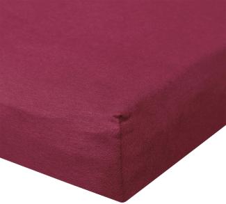 BettwarenShop Jersey Spannbetttuch Ultra-Stretch|200x220 - 220x240 cm| bordeaux