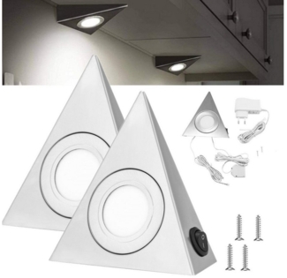 LETGOSPT LED Unterbauleuchte Küchenleuchte ink 3x2W 6000-6500K, Unterbauleuchte Set, LED fest integriert, Tageslichtweiß, Einbaustrahler,Küchen-Unterbau-Leuchten