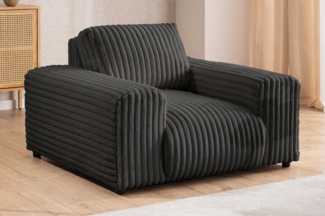 S-Style Möbel Sessel Mollis aus Plüschcord mit schöner Sitzkomfort, mit Wellenfederung