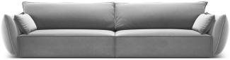 Micadoni 4-Sitzer Sofa Kaelle | Bezug Grey | Beinfarbe Black Plastic