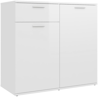 vidaXL Sideboard Hochglanz-Weiß 80x36x75 cm Holzwerkstoff 805776