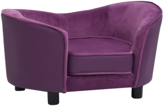 vidaXL Hundesofa Burgunderrot 69x49x40 cm Plüsch und Kunstleder 171035