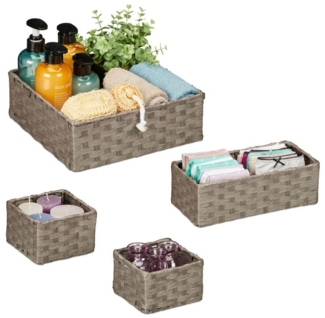 Geflochtener Aufbewahrungskorb 4er Set