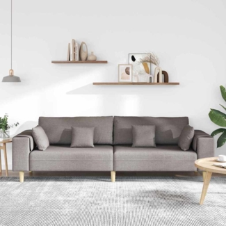 vidaXL Stoffsofa mit Kissen, 208 cm, Stoff, Taupe