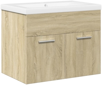 vidaXL Waschbeckenunterschrank mit Einbaubecken Sonoma-Eiche 3324983