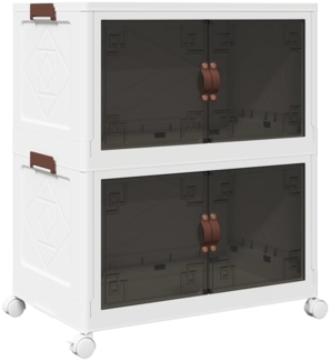 vidaXL Aufbewahrungsbox mit Rädern Stapelbar 2-stöckig 75 L 64x40x76cm 4012368