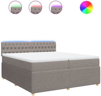 vidaXL Boxspringbett mit Matratze Taupe 200x200 cm Stoff 3289874
