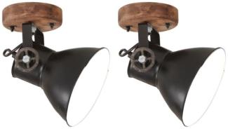 vidaXL Wand-/Deckenlampen Industriestil 2 Stk. Schwarz 20x25 cm E27 320514