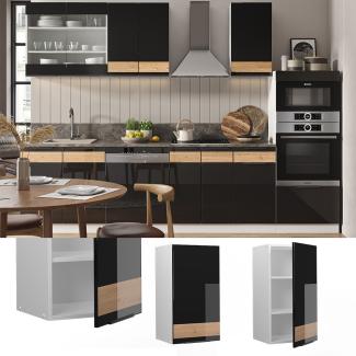 Vicco Hängeschrank Küchenschrank Küchenmöbel Fame-Line Weiß Schwarz Eiche 40 cm modern Hochglanz