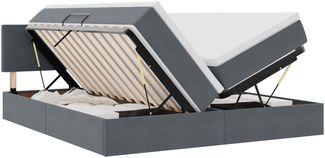 vidaXL Aufbewahrungsbett mit Matratze Dunkelgrau 90 x 200 cm 3370962