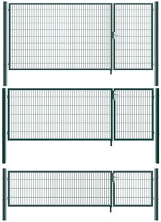 Gartentor Zauntor Einfahrtstor Stabmattenzaun Doppelflügel Grün 3,5 m Breite 1800x3500 mm
