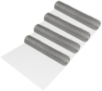 Maschendrahtzaun 4 Rollen 1x25 m/Rolle Stahl verzinkt Grau pro. tec