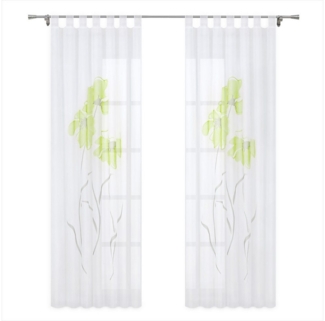 Joyswahl Gardine (1 St), Schlaufen, transparent, Vorhänge Voile Fensterschal Modern Blumen Muster
