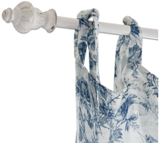 Mirabeau Gardinenstange Gardinenstange Efersa weiß, Ø 190 mm, Eisen, Knauf: Mangoholz (mangifera indica)