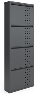 Kaufexpress GmbH Schuhschrank Metall-Schuhregal mit 4 Klappen – schmal, platzsparend & montiert Modern, robust & platzsparend – ideal für Flur, Diele oder Garderobe