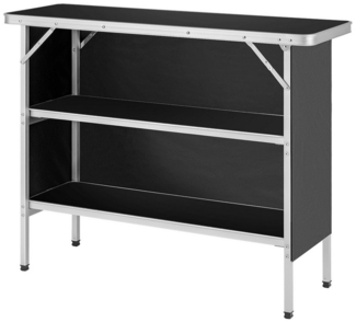 COSTWAY Campingtisch Klapptisch, faltbar, tragbar, mit 2 Regalen, aus Alu