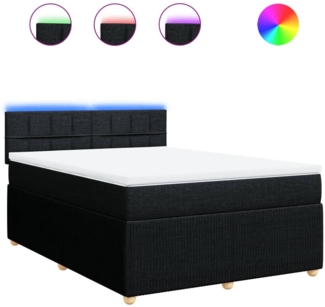 vidaXL Boxspringbett mit Matratze Schwarz 140x200 cm Stoff 3289781
