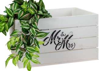 Kistenkolli Altes Land Allzweckkiste Holzkiste Johanna weiss "Mr & Mrs" Hochzeitskiste Hochzeitsgeschenk (Spar-Set)