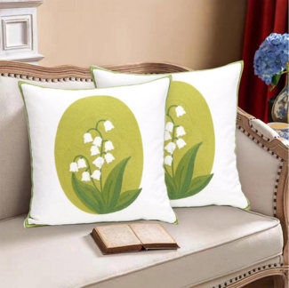 BYSURE Kissenbezüge, (2 Stück), Dekokissenbezüge mit Blumenmuster