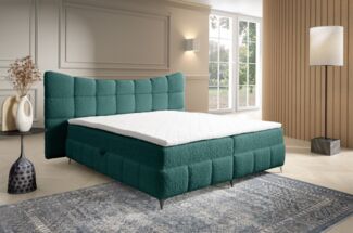 Boxspringbett Bett Schlafzimmerbett NOVA 140x200cm Stoff Rolf Türkis