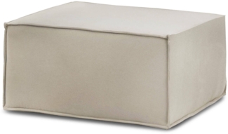 Dmora Avolasca-Pouf, Wohnzimmer-Pouf, Relaxsessel aus gepolstertem Stoff, 100 % Made in Italy, 80 x 70 x 43 cm, Taupe