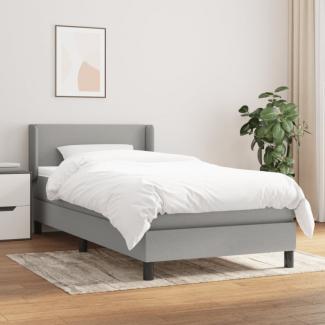 vidaXL Boxspringbett mit Matratze Hellgrau 90x190 cm Stoff 3129513