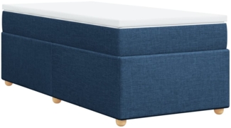 vidaXL Boxspringbett mit Matratze, Holzwerkstoff blau, 90x190 cm