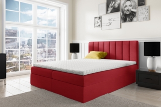 99rooms Arcelia Boxspringbett Kunstleder SOFT Rot 200x200 cm