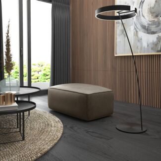 Polsterhocker Designerhocker Hocker HELMER in Stoff Pola Braun
