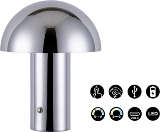 s.Oliver LED Tischleuchte Hillu, mehrere Helligkeitsstufen, LED fest integriert, warmweiß - kaltweiß, stufenlos dimmbar Typ-C-Ladekabel im Lieferumfang enthalten