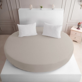 Strauss Home Spannbettlaken Premium RUND 220x220 bis 25cm 100% Baumwolle 150GSM Jersey, Gummizug: Rundumgummizug, 150GSM